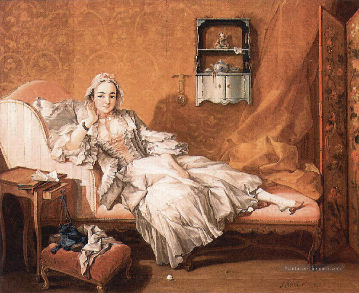 Portrait de l’artiste épouse François Boucher Peintures à l'huile